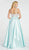 Alyce Paris - 60504 Floral Embroidered Plunging Mikado Gown In Green