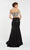 Alyce Paris - 60506 Two Piece Off-Shoulder Sensuous Suede Trumpet Gown In Black and Multi-Color
