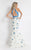  Rachel Allan Lace Floral Mermaid Dress 6050 in Blue, White