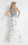 Rachel Allan  - 6050 Lace Floral Mermaid Dress in Blue