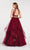 Alyce Paris - 60512 Two Piece Floral Beaded High Halter Tulle Ballgown In Red