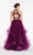 Alyce Paris - 60514 Two Piece Bead Embellished High Halter Gown In Black and Purple