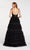 Alyce Paris - 60516 Mikado Scoop Neck Lace A-line Dress In Black