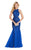 Alyce Paris - 60519 Beaded Midriff Cutout Trumpet Gown in Blue