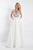 Rachel Allan  - 6051 Beaded Sheer High Halter A-line Dress in White