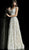 Jovani - 60526 Embroidered Plunging V-neck A-line Gown In Nude