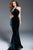 60527 Embellished Halter Velvet Sheath Dress