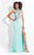 Rachel Allan  - 6052 Embellished High Floral Sheath Dress in Green