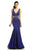 Johnathan Kayne - 6052 Crystal Festooned Mermaid Gown in Blue