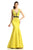 Johnathan Kayne - 6052 Crystal Festooned Mermaid Gown in Yellow and Black