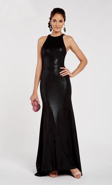 Alyce Paris - 60507 Halter Neck Trumpet Dress With Train In Black