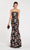 Alyce Paris - 60508 Floral Printed Semi-Sweetheart Mermaid Dress In Black and Print