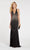 Alyce Paris - 60522 Beaded Plunging Halter V-neck Trumpet Dress In Black