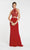 Alyce Paris - 60547 Beaded Lace Two Piece High Halter Evening Dress In Red