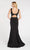 Alyce Paris - 60549 Beaded Deep V-neck Jersey Trumpet Dress In Black