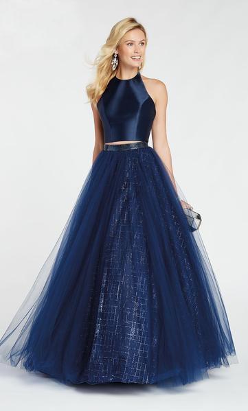 Alyce Paris - 60560 Two Piece Halter Fitted Ballgown In Blue