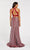 Alyce Paris - 60554 Two Piece Two Tone Halter Trumpet Dress In Red and Silver