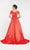 Alyce Paris - 60565 Asymmetrically Pleated Off-Shoulder Ballgown In Red