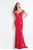 Rachel Allan  - 6056 Embroidered Illusion Off Shoulder Dress in Red