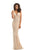 Johnathan Kayne - 6056 Metallic Strand Plunging Gown in Neutral
