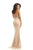 Johnathan Kayne - 6056 Metallic Strand Plunging Gown in Neutral