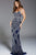 60653 Scallop Motif Beaded Sheath Long Gown