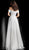 Jovani - 60655 Bedazzled Off-Shoulder A-line Gown in Silver