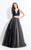 Rachel Allan  - 6065 Two Piece Plunging V Neck Gown in Black