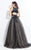 Rachel Allan  - 6065 Two Piece Plunging V Neck Gown in Black