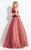 Rachel Allan  - 6065 Two Piece Plunging V Neck Gown in Red