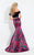 Rachel Allan  - 6066 Off-Shoulder Two-Piece Mermaid Gown in Black and Multi-Color