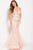 60663 Plunging V-neck Embellished Mermaid Gown