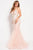 60663 Plunging V-neck Embellished Mermaid Gown