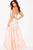 60664 Two-Piece High Halter Neck Beaded Ballgown