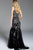 60666 Beaded Plunging V-neck Fitted Gown