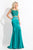 Rachel Allan  - 6070 Two Piece Beaded Trumpet Dress in Green