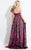 Rachel Allan  - 6073 Strapless Two-Piece Floral Print Gown in Black and Multi-Color