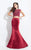 Rachel Allan  - 6074 Two Piece Beaded Jewel Mermaid Gown in Red