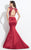 Rachel Allan  - 6074 Two Piece Beaded Jewel Mermaid Gown in Red