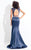 Rachel Allan  - 6074 Two Piece Beaded Jewel Mermaid Gown in Blue