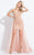 Rachel Allan  - 6076 Beaded V-neck Sheath Dress with Detachable Skirt in Pink