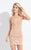 Rachel Allan  - 6076 Beaded V-neck Sheath Dress with Detachable Skirt in Pink