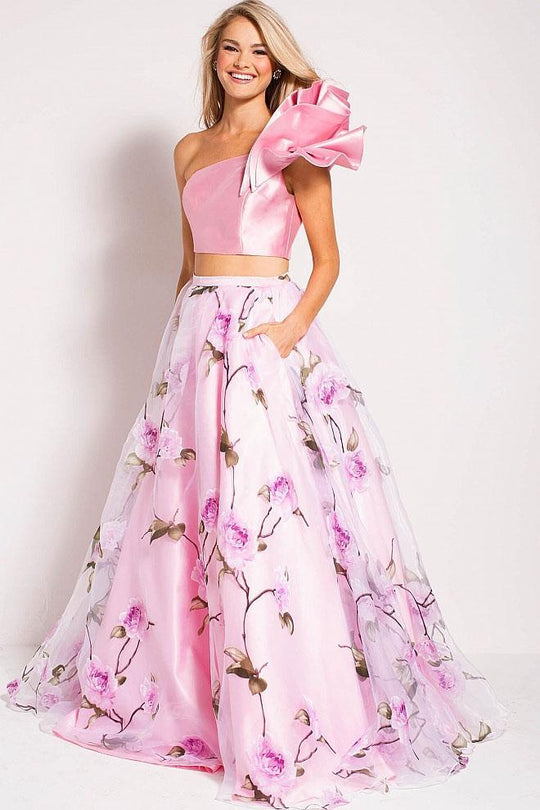 60771 Two Piece Asymmetrical A-line Dress