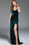 60777 Pleated V-neck Velvet Sheath Dress