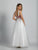 Dave & Johnny - A6081 Divine Floral Embroidered A-Line Gown in White