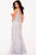60829 Deep V-Neck Embellished Fitted Gown