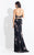 Rachel Allan  - 6086 Beaded Two Piece Floral High Halter Gown in Black
