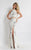 Rachel Allan  - 6086 Beaded Two Piece Floral High Halter Gown in White
