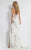 Rachel Allan  - 6086 Beaded Two Piece Floral High Halter Gown in White