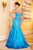 MNM Couture - 6090 Embellished Sweetheart Trumpet Dress In Blue